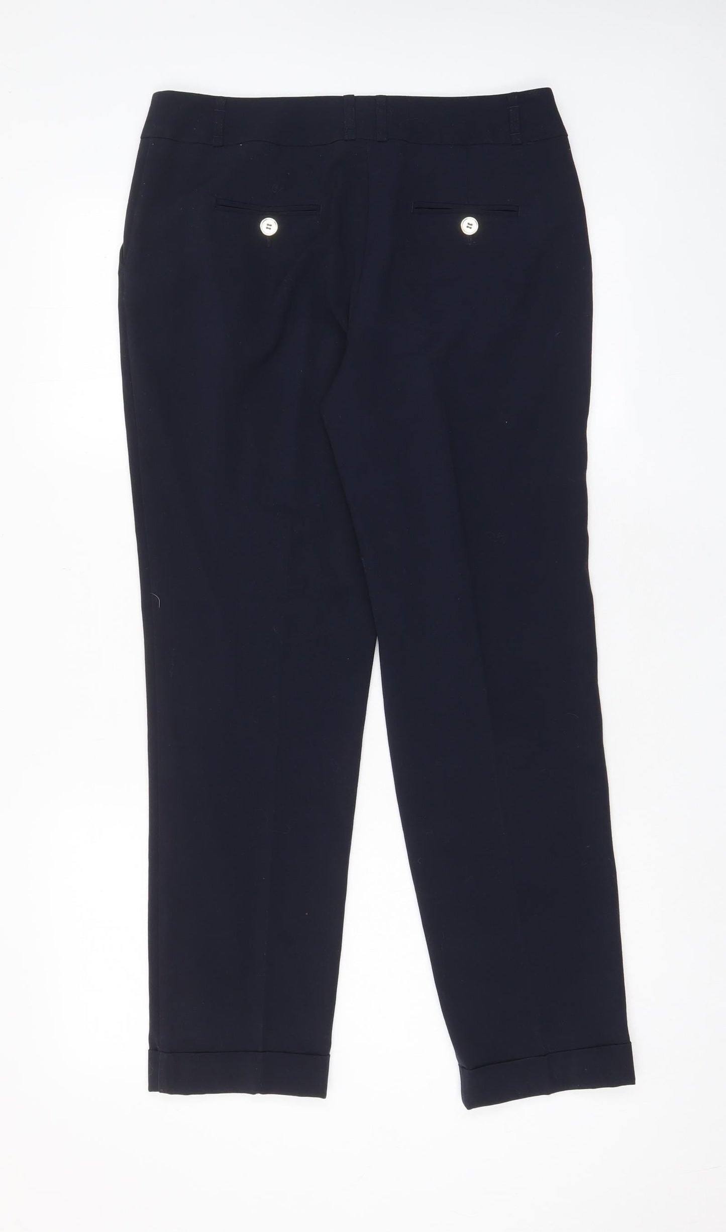 Womens UK Size 12 M&Co Regular Fit  Blue Trousers
