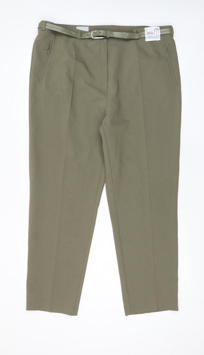 Surprise Womens Green Polyester Trousers Size 24 L28 in Regular Zip - Zip Pockets