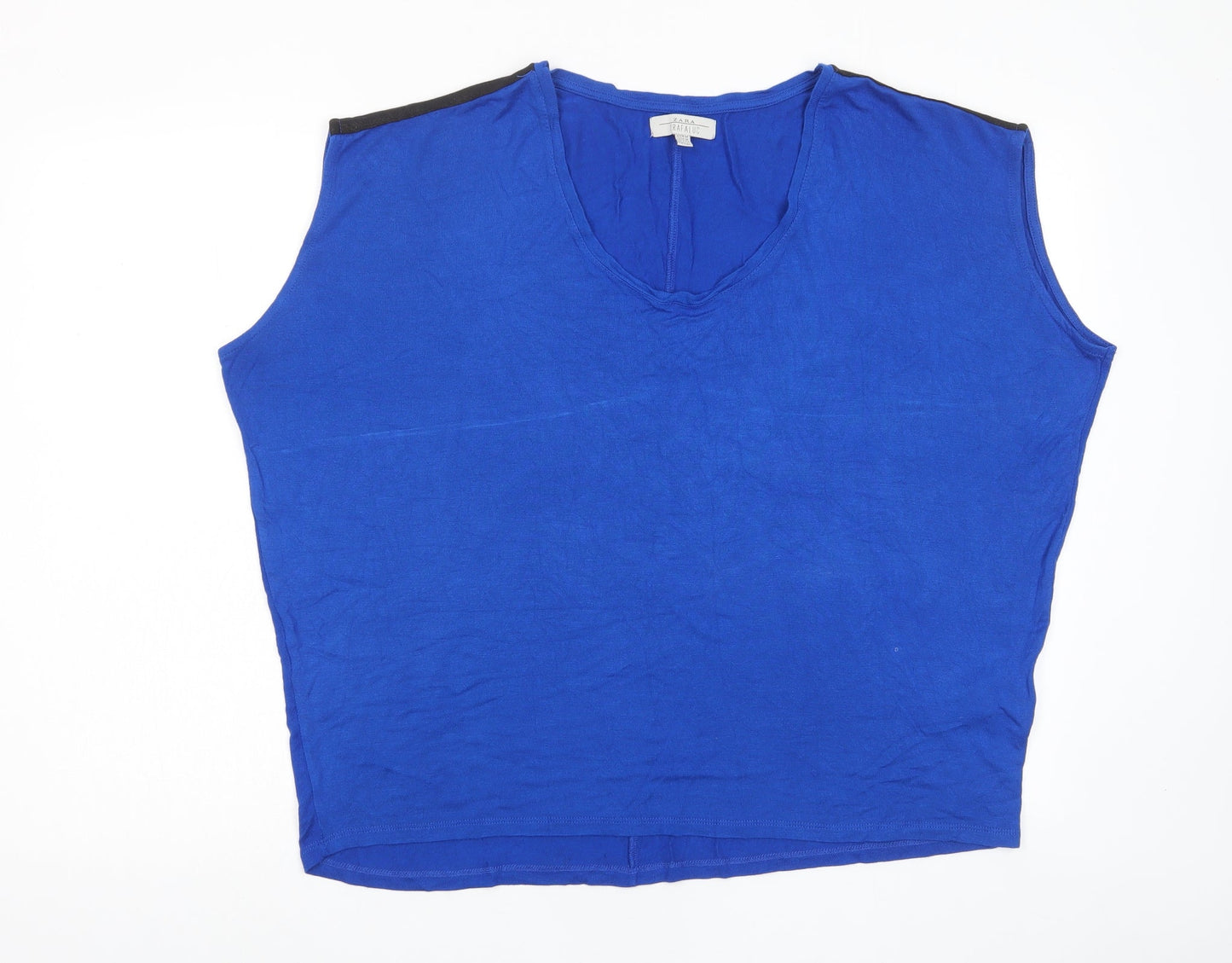 Womens UK Size M Zara Blue Basic Tank