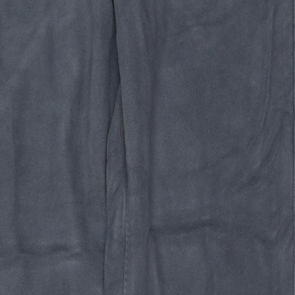 Marks and Spencer Mens Blue Cotton Trousers Size 30 in L33 in Regular Zip