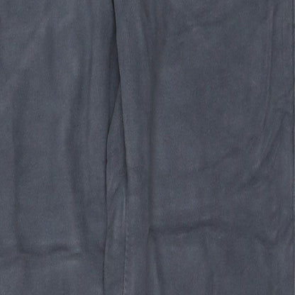 Marks and Spencer Mens Blue Cotton Trousers Size 30 in L33 in Regular Zip