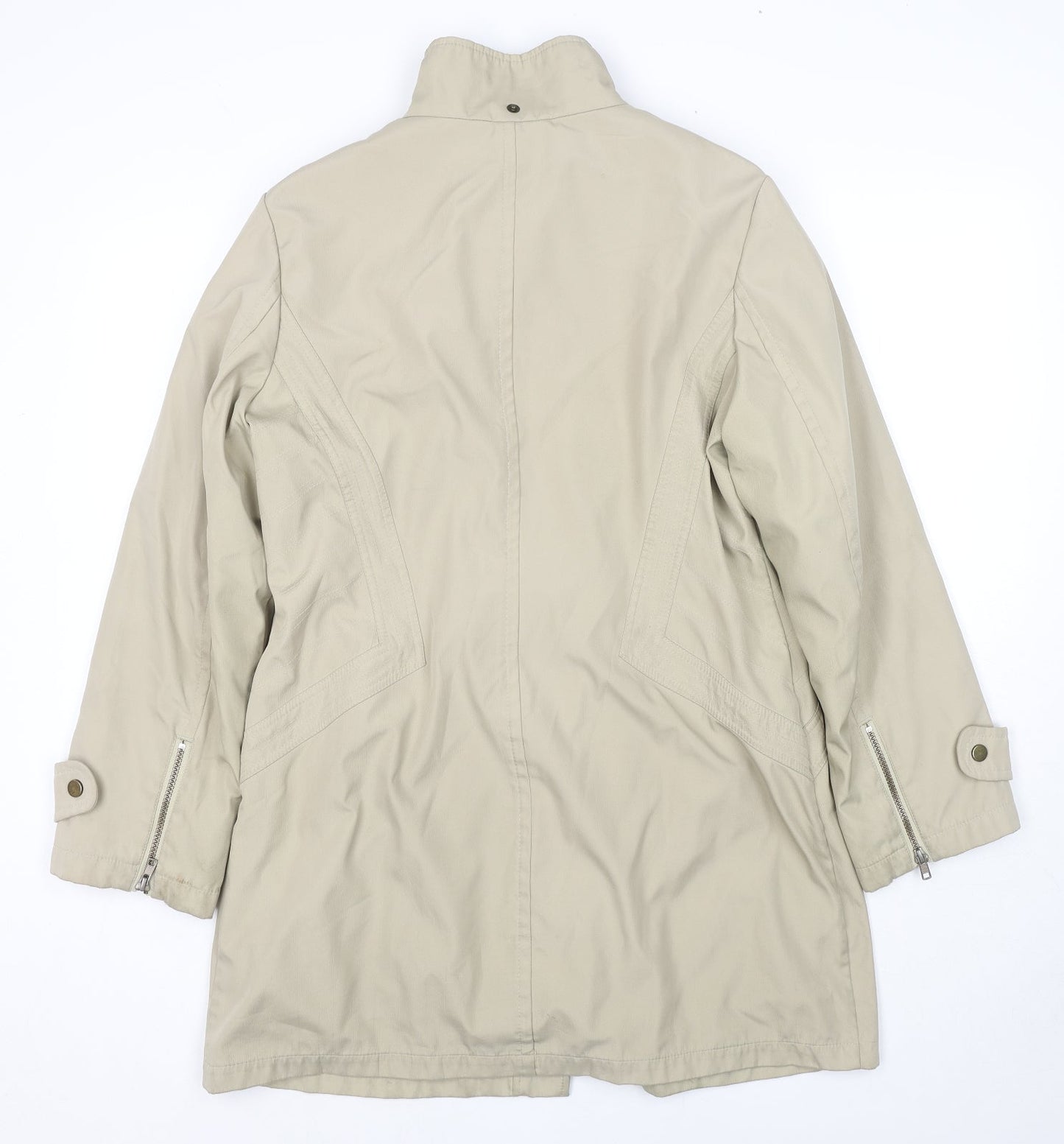 Principles Womens Beige Parka Jacket Size 14 Zip - Detachable Fleece