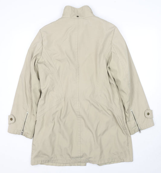 Principles Womens Beige Parka Jacket Size 14 Zip - Detachable Fleece