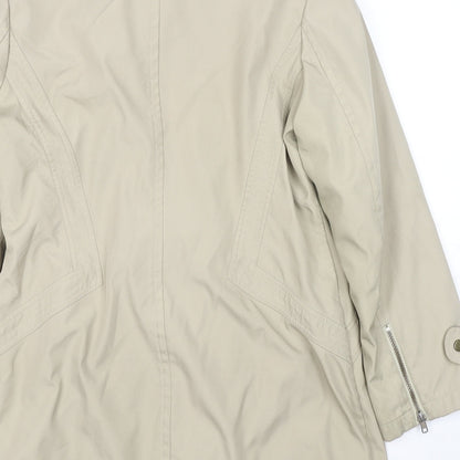 Principles Womens Beige Parka Jacket Size 14 Zip - Detachable Fleece