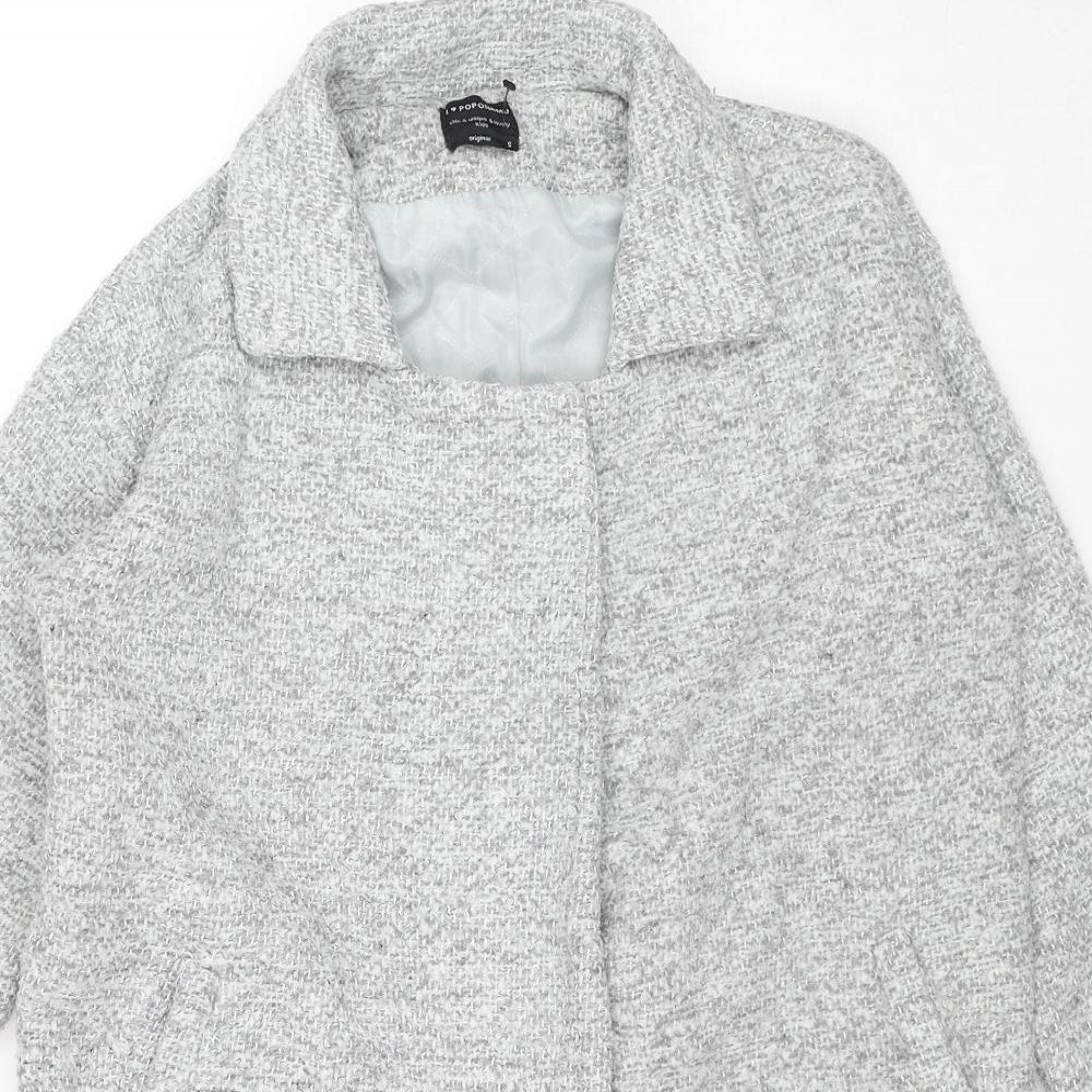 I Love Poponamu Girls Green Pea Coat Coat Size S Snap