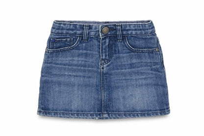 Gap Girls Blue Cotton Mini Skirt Size 4 Years Regular Zip
