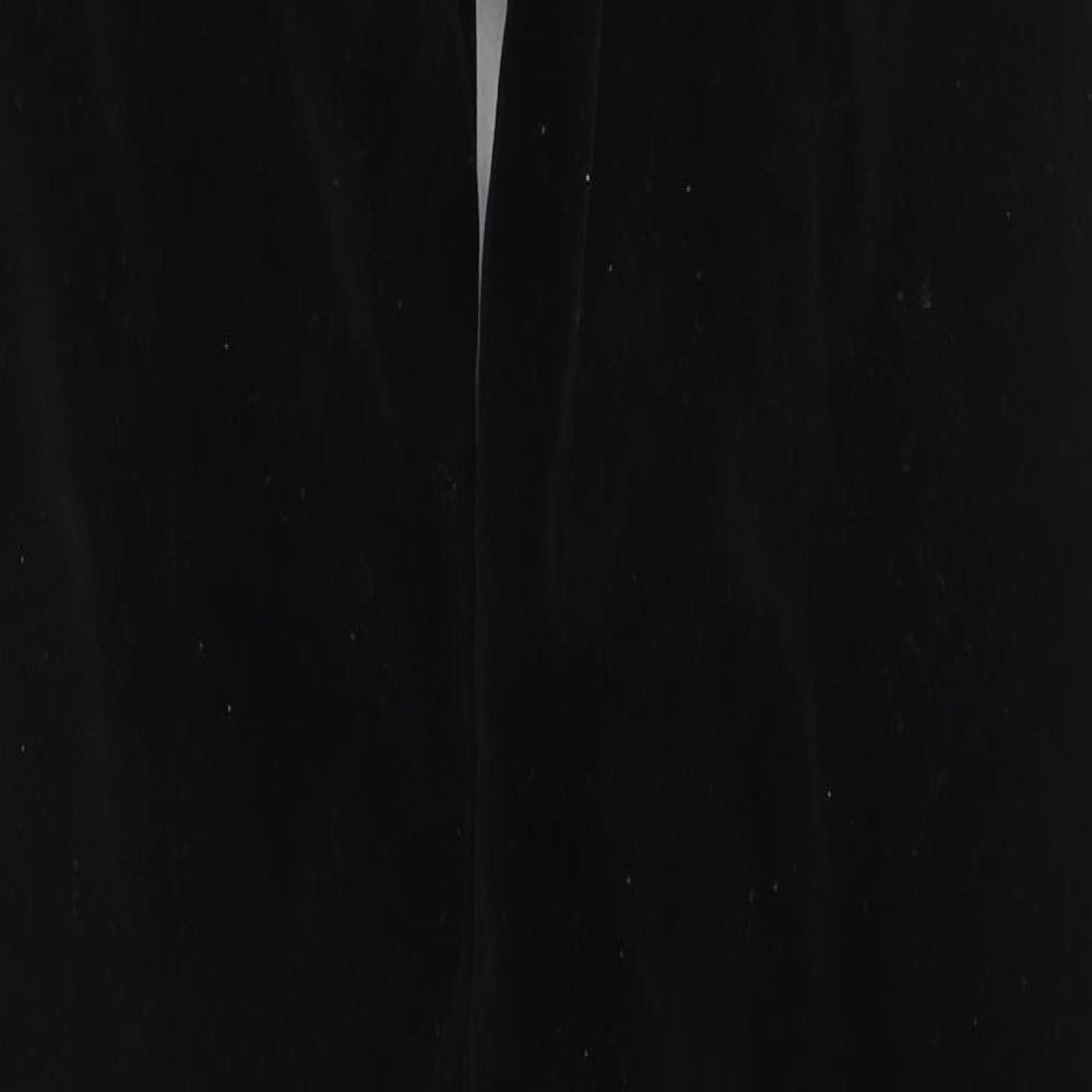 Peter Golding Womens Black Cotton Trousers Size 14 L31 in Regular Zip