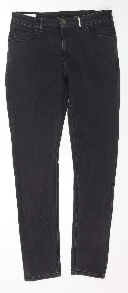 COLLUSION Womens Black Cotton Skinny Jeans Size 34 in L32 in Regular Zip