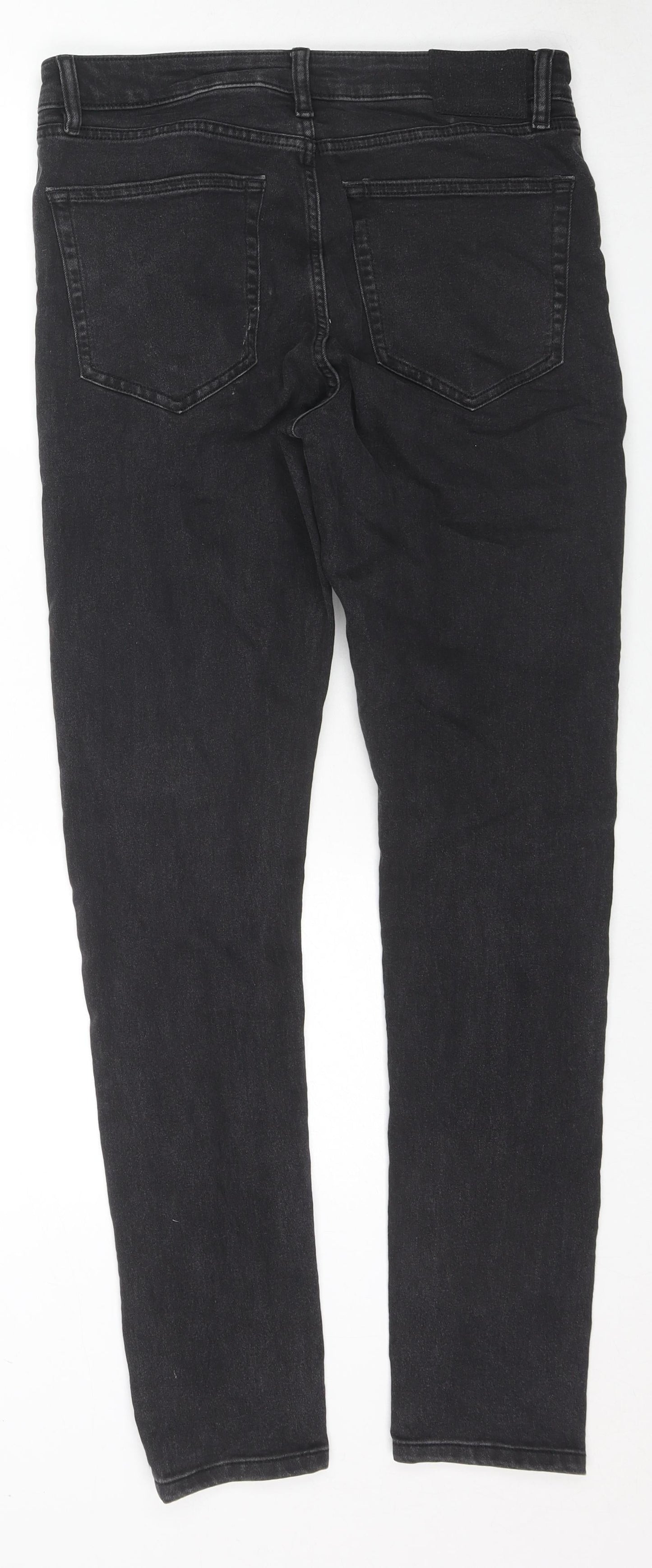 COLLUSION Womens Black Cotton Skinny Jeans Size 34 in L32 in Regular Zip