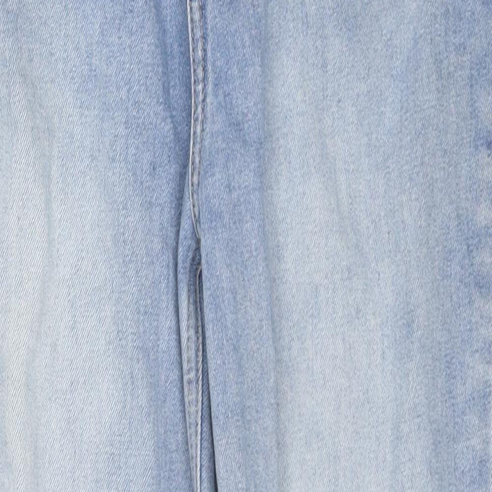 Eifini Womens Blue Cotton Straight Jeans Size L L24 in Regular Zip