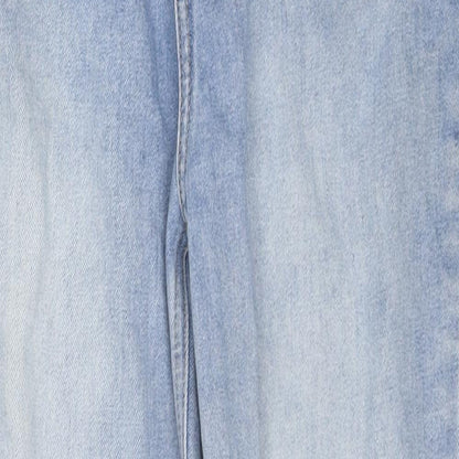 Eifini Womens Blue Cotton Straight Jeans Size L L24 in Regular Zip