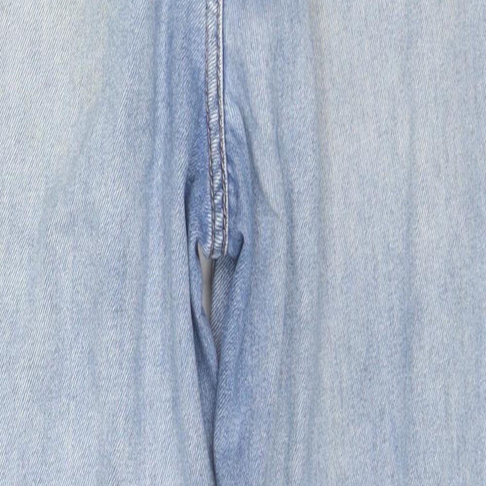 Eifini Womens Blue Cotton Straight Jeans Size L L24 in Regular Zip