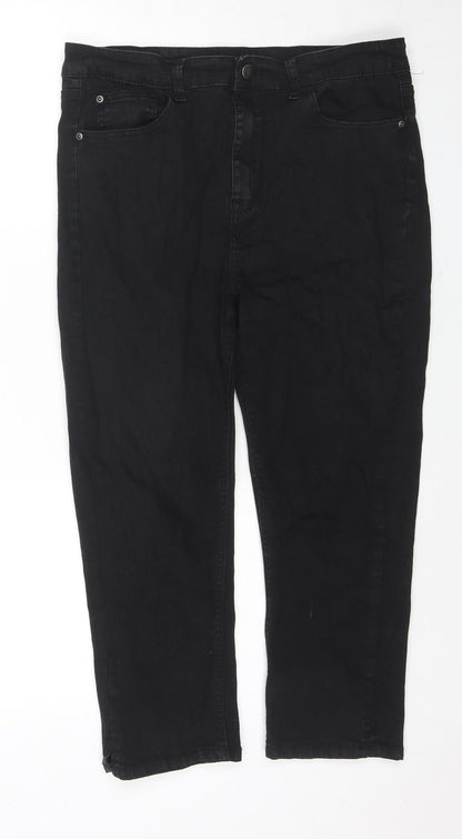 Pebble Bay Womens Black Cotton Skinny Jeans Size 14 L20 in Regular Zip