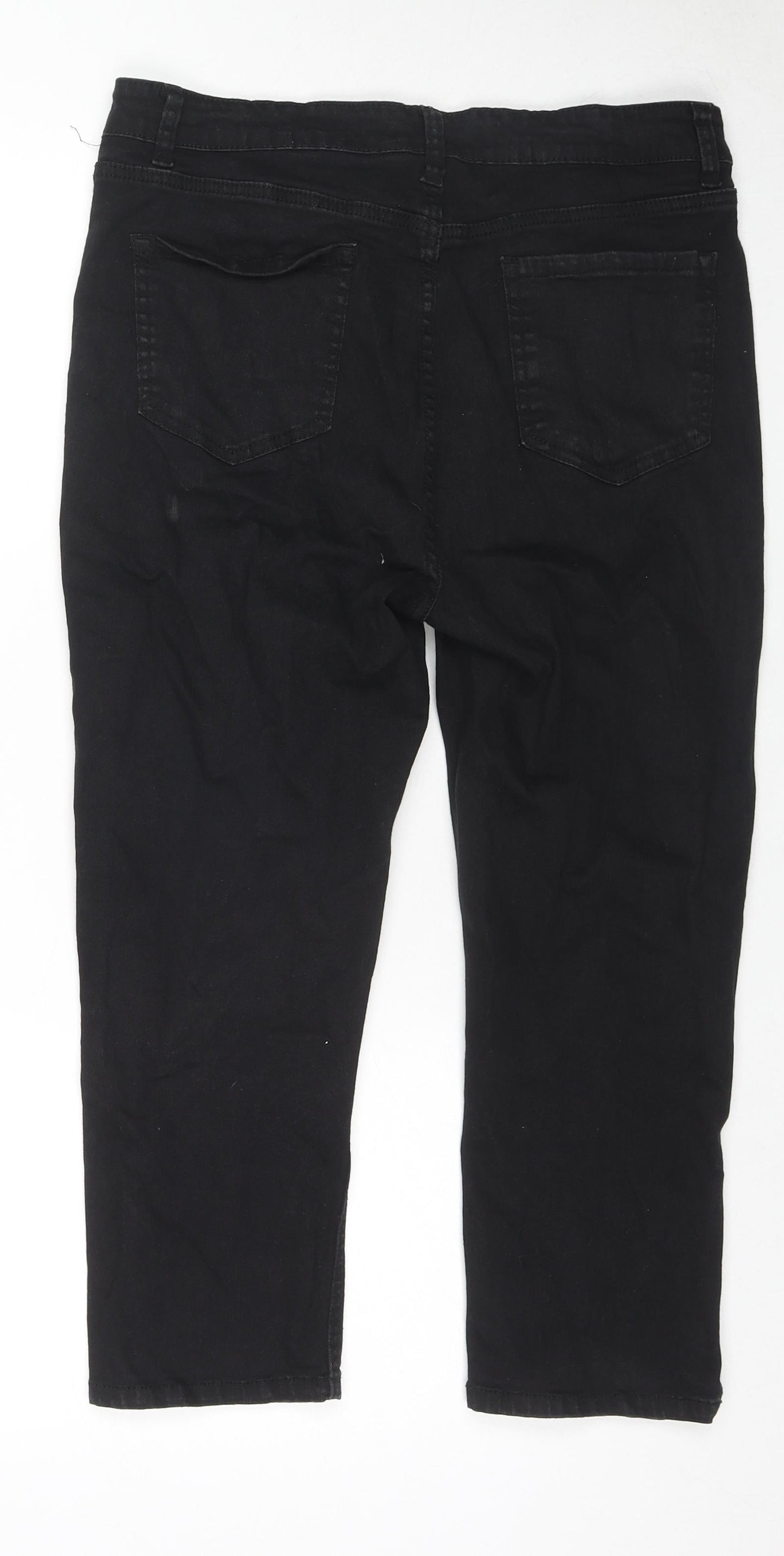 Pebble Bay Womens Black Cotton Skinny Jeans Size 14 L20 in Regular Zip