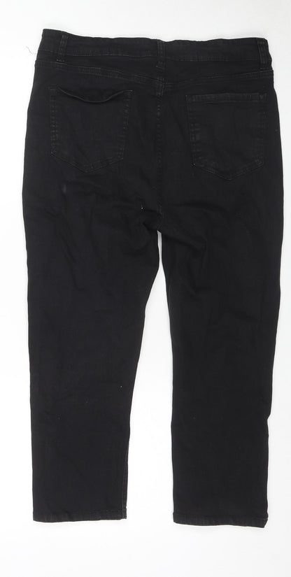 Pebble Bay Womens Black Cotton Skinny Jeans Size 14 L20 in Regular Zip