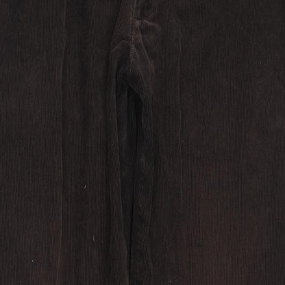 Marks and Spencer Mens Brown Cotton Trousers Size 42 in L33 in Regular Zip