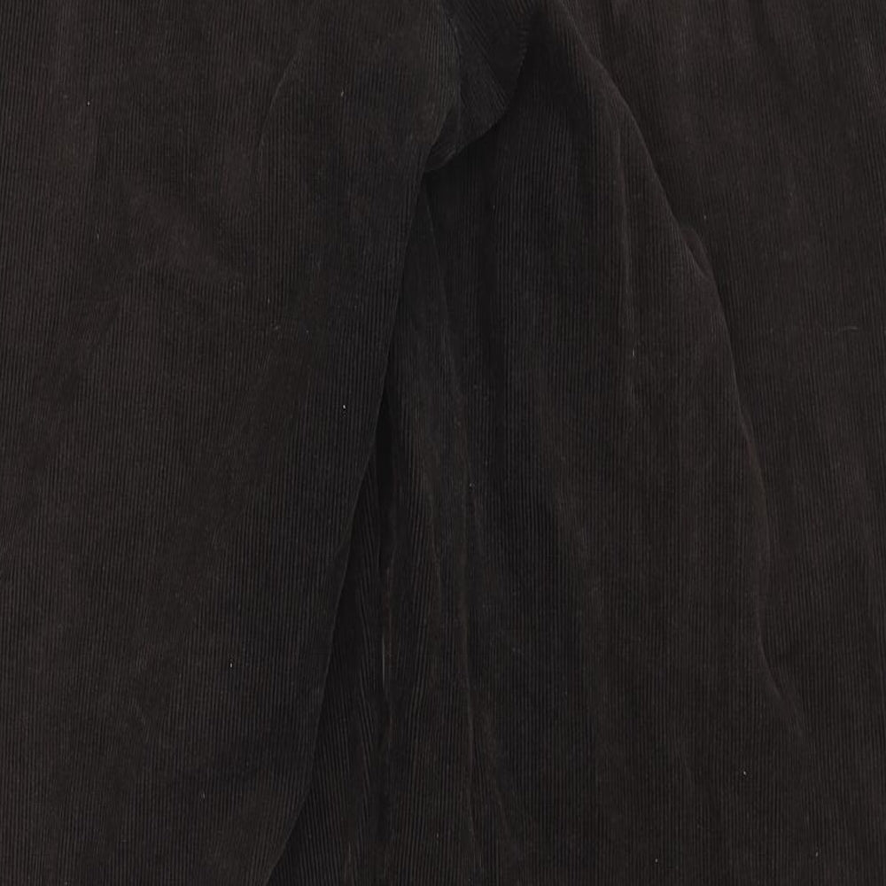 Marks and Spencer Mens Brown Cotton Trousers Size 42 in L33 in Regular Zip
