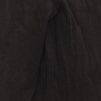 Marks and Spencer Mens Brown Cotton Trousers Size 42 in L33 in Regular Zip