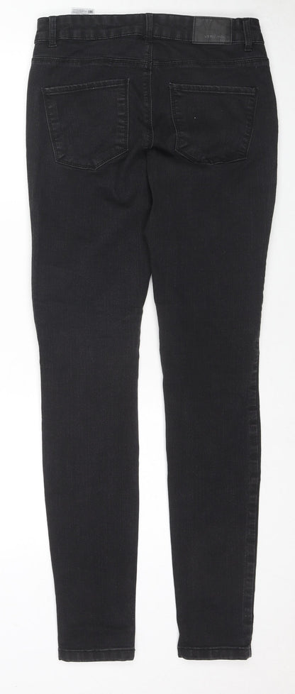 Womens UK Size M VERO MODA Regular Fit Skinny Black Jeans