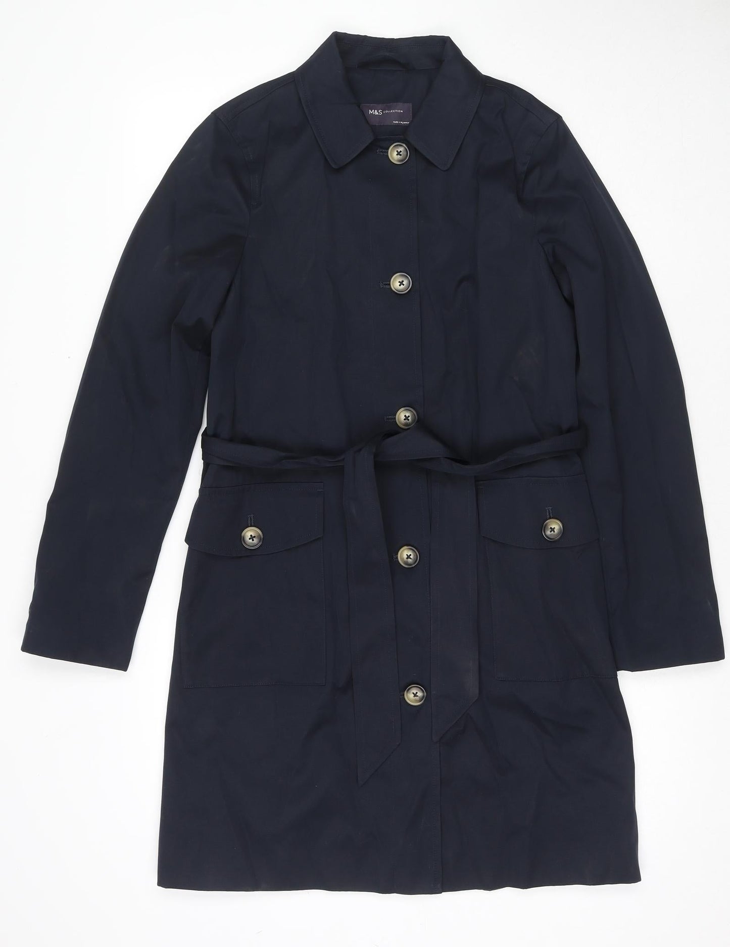 Womens UK Size 8 Marks and Spencer Blue Trench Coat