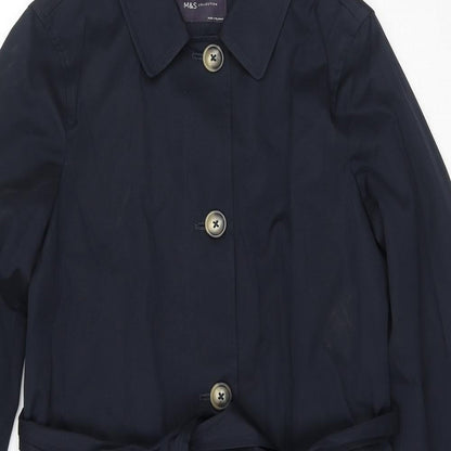 Womens UK Size 8 Marks and Spencer Blue Trench Coat