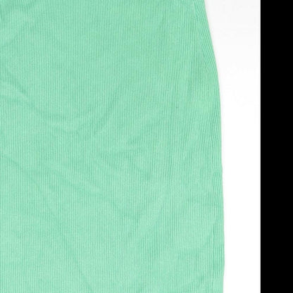 Marks and Spencer Womens Green Viscose A-Line Skirt Size L