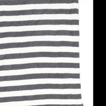 Marks and Spencer Womens Grey Striped Viscose A-Line Skirt Size L