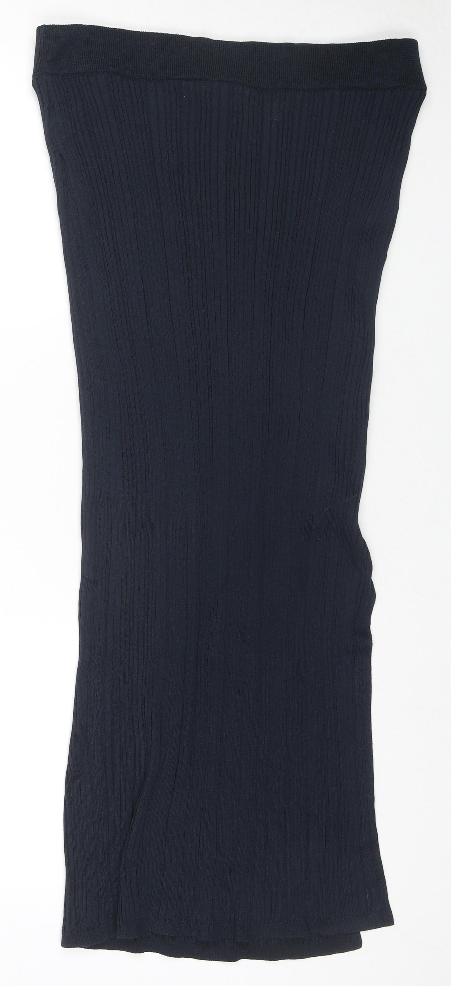 Marks and Spencer Womens Blue Viscose Maxi Skirt Size M - Side Slit(s)