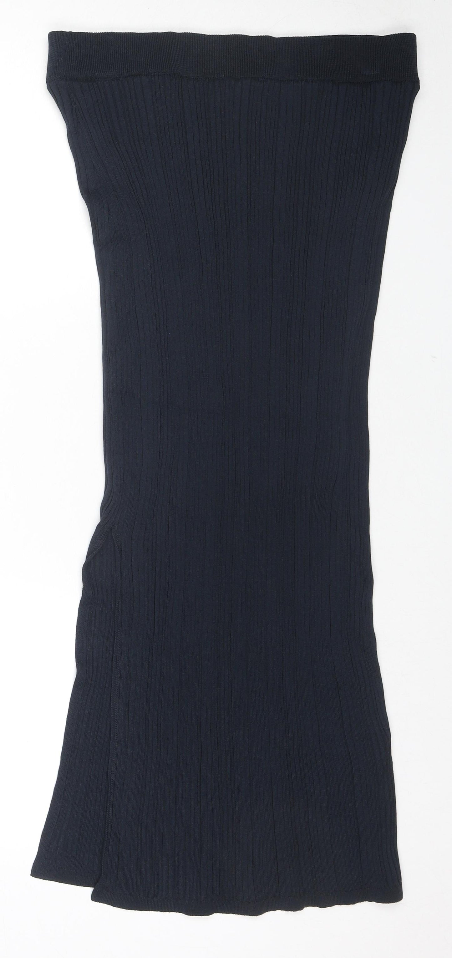 Marks and Spencer Womens Blue Viscose Maxi Skirt Size M - Side Slit(s)