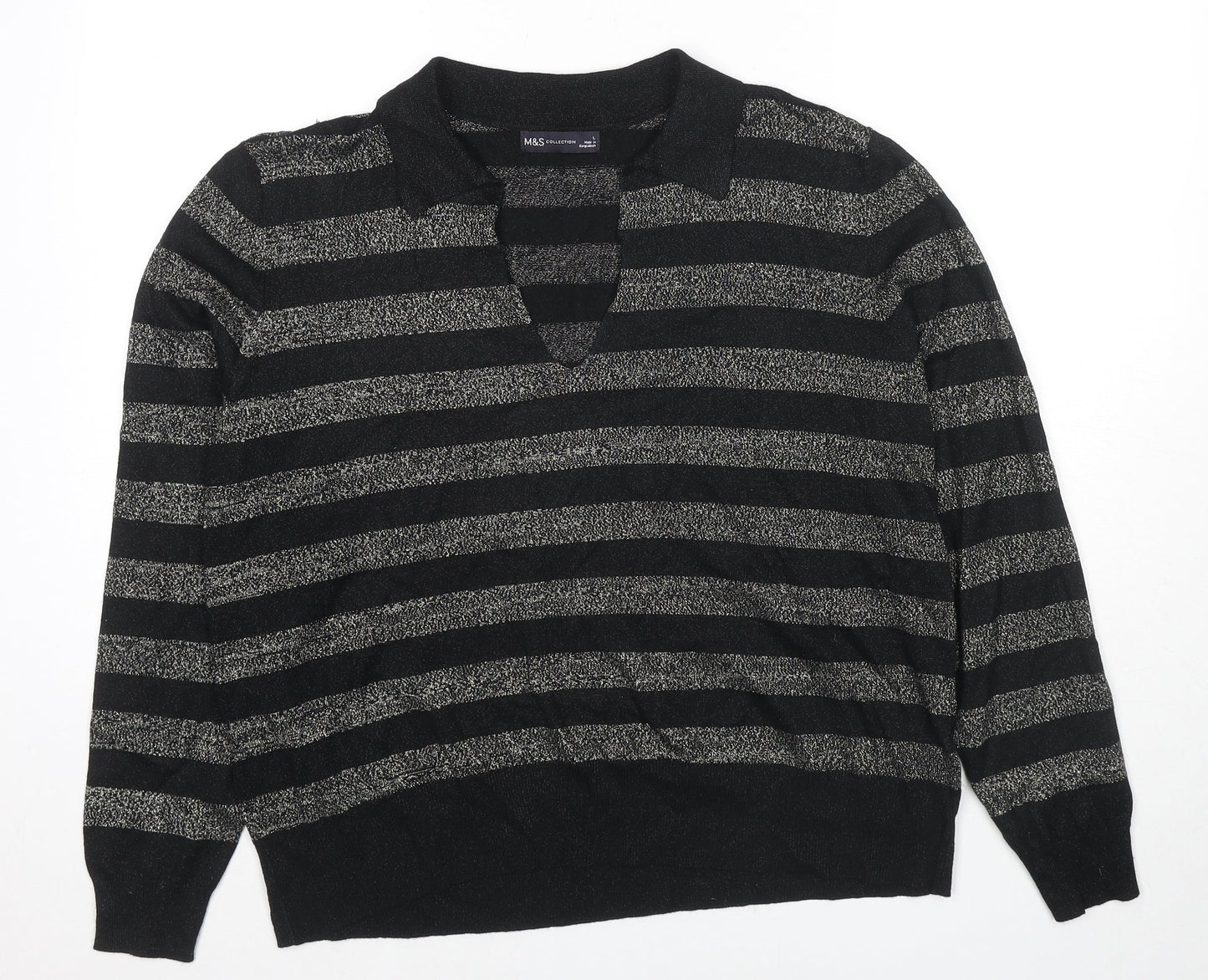 Womens UK Size L Marks and Spencer Black Pullover Jumper