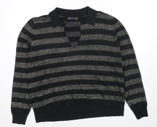 Womens UK Size L Marks and Spencer Black Pullover Jumper