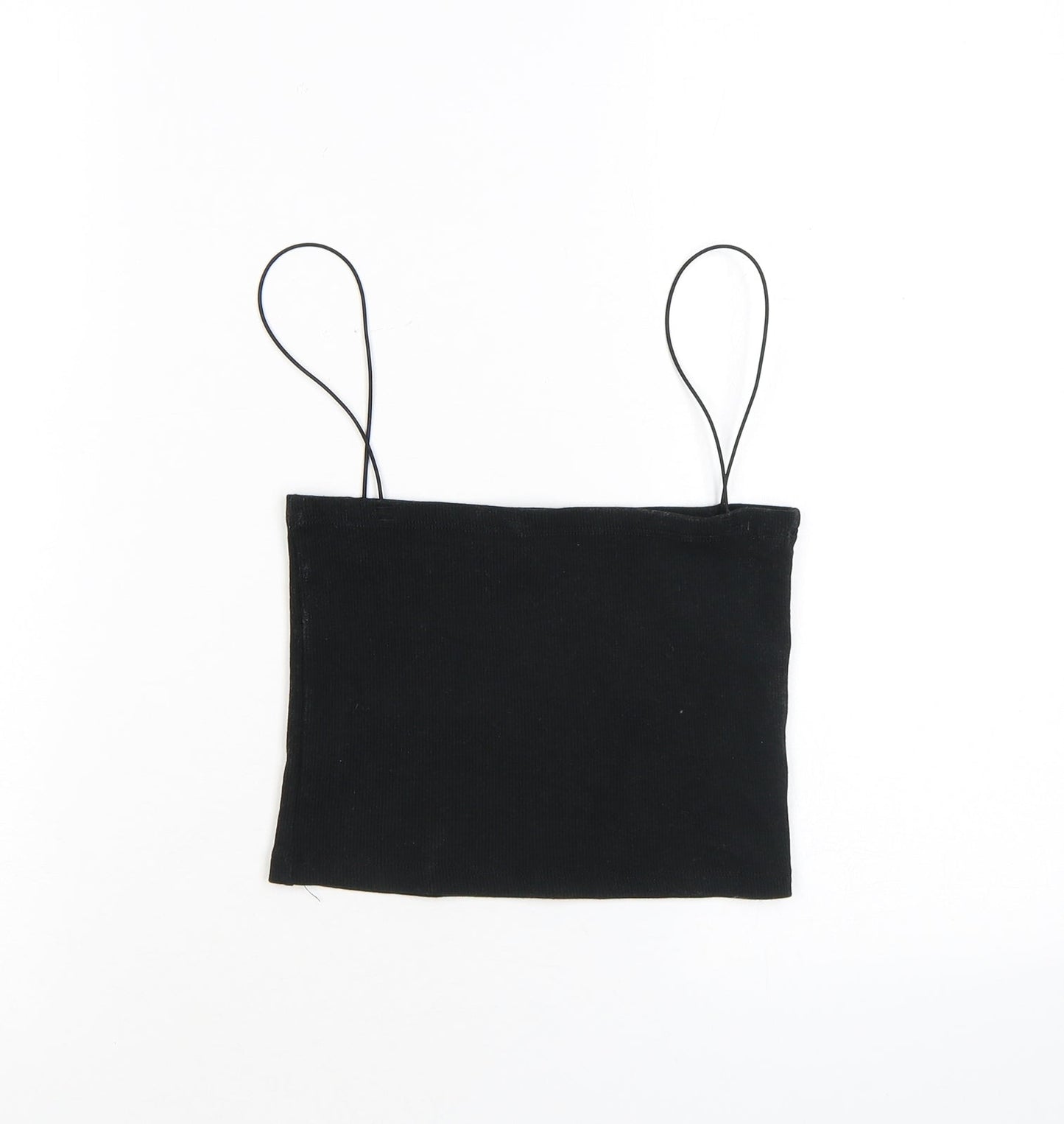 Womens UK Size L Pull&Bear Black Cropped Tank