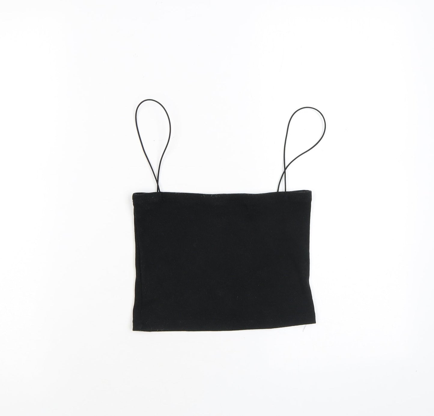 Womens UK Size L Pull&Bear Black Cropped Tank