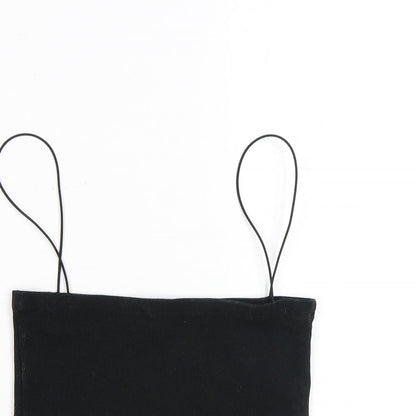 Womens UK Size L Pull&Bear Black Cropped Tank
