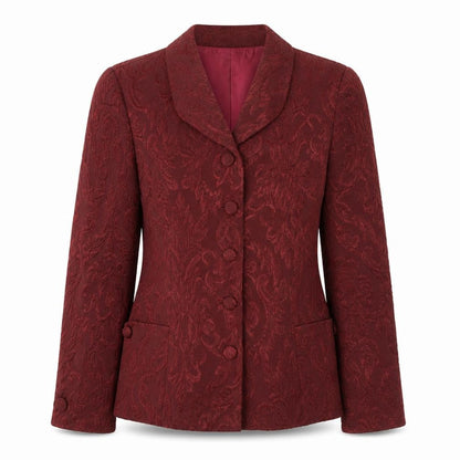 Antonette Womens Red Geometric Jacket Blazer Size 14 Button