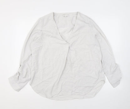 Womens UK Size 12 Apricot Ivory Basic Blouse
