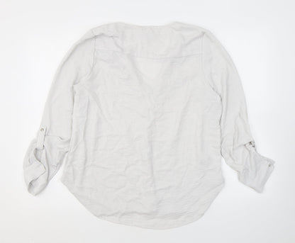 Womens UK Size 12 Apricot Ivory Basic Blouse