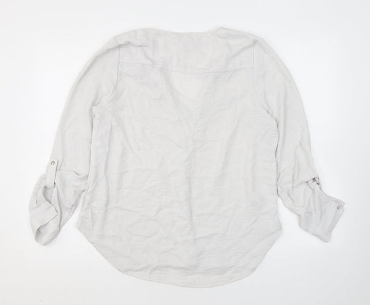 Womens UK Size 12 Apricot Ivory Basic Blouse