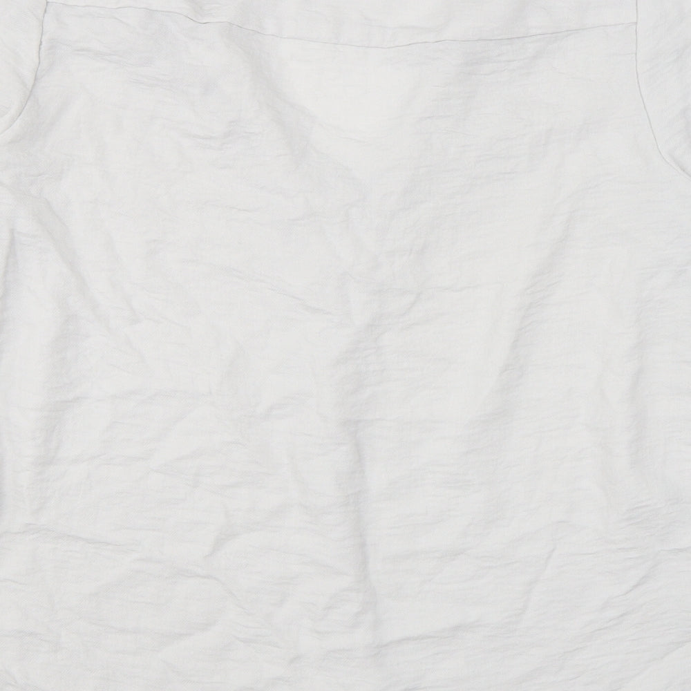 Womens UK Size 12 Apricot Ivory Basic Blouse