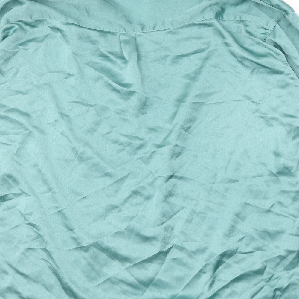 Womens UK Size 10 Missguided Green Basic Button-Up