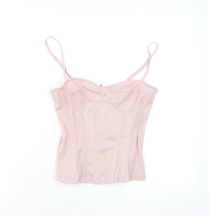 Womens UK Size 8 PRETTYLITTLETHING Pink Basic Tank