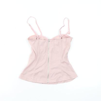 Womens UK Size 8 PRETTYLITTLETHING Pink Basic Tank