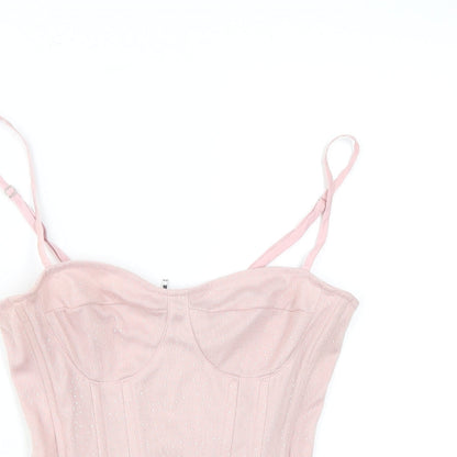 Womens UK Size 8 PRETTYLITTLETHING Pink Basic Tank