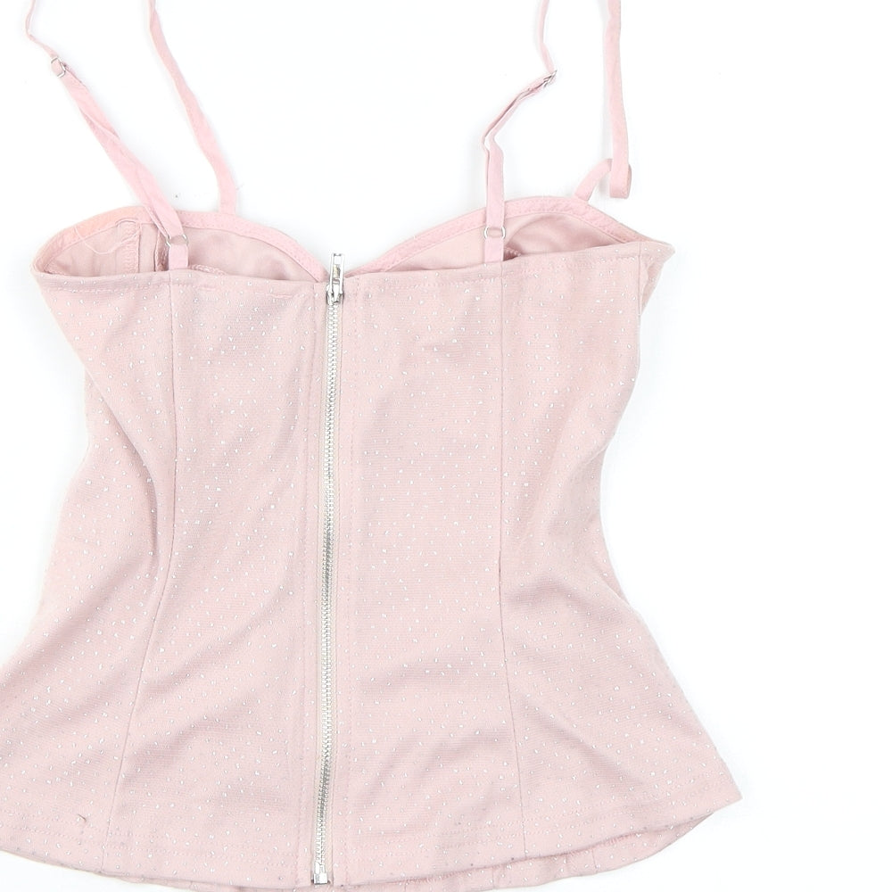 Womens UK Size 8 PRETTYLITTLETHING Pink Basic Tank