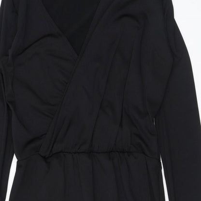 Robyn Womens Black Polyester Bodycon Size 12 V-Neck Pullover
