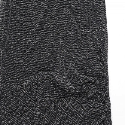 Izabel London Womens Silver Geometric Nylon Tank Dress Size 14 Round Neck Pullover - Sparkle