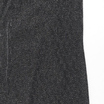 Izabel London Womens Silver Geometric Nylon Tank Dress Size 14 Round Neck Pullover - Sparkle