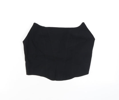 Womens UK Size 12 ASOS Black Cropped Blouse