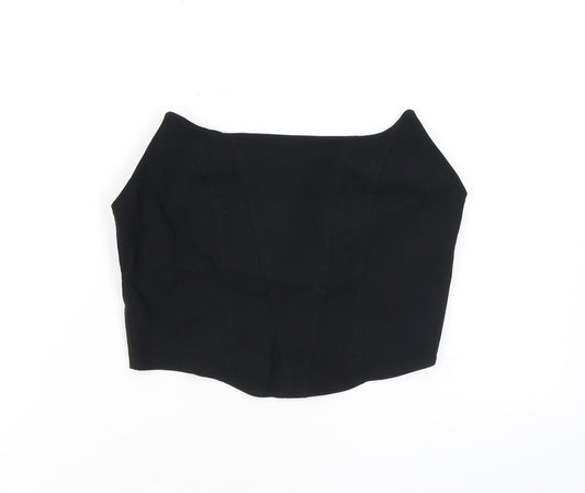 Womens UK Size 12 ASOS Black Cropped Blouse