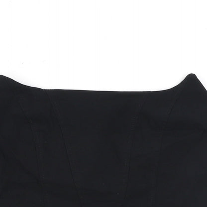Womens UK Size 12 ASOS Black Cropped Blouse